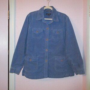 Lands End Womens Jacket Size 18W Corduroy Shacket Field Utility Barn Chore Coat